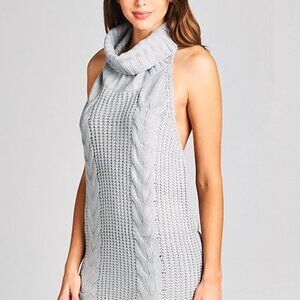 Backless cowlneck sweater
